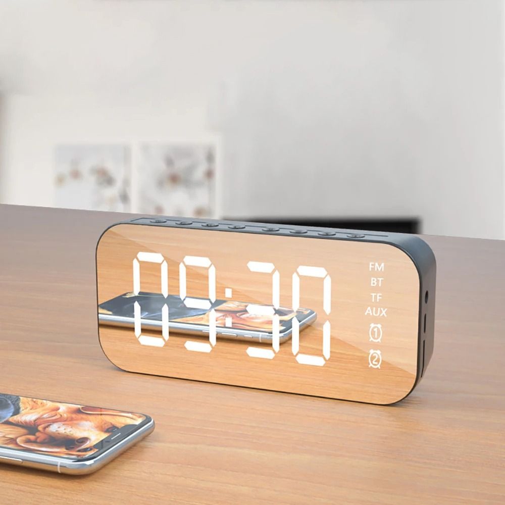 Radio reloj despertador Bluetooh Sd alarma dual recargable