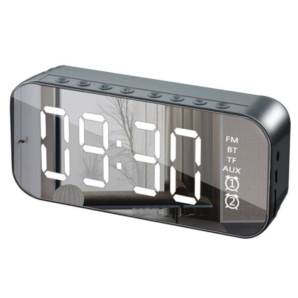 Radio reloj despertador Bluetooh Sd alarma dual recargable