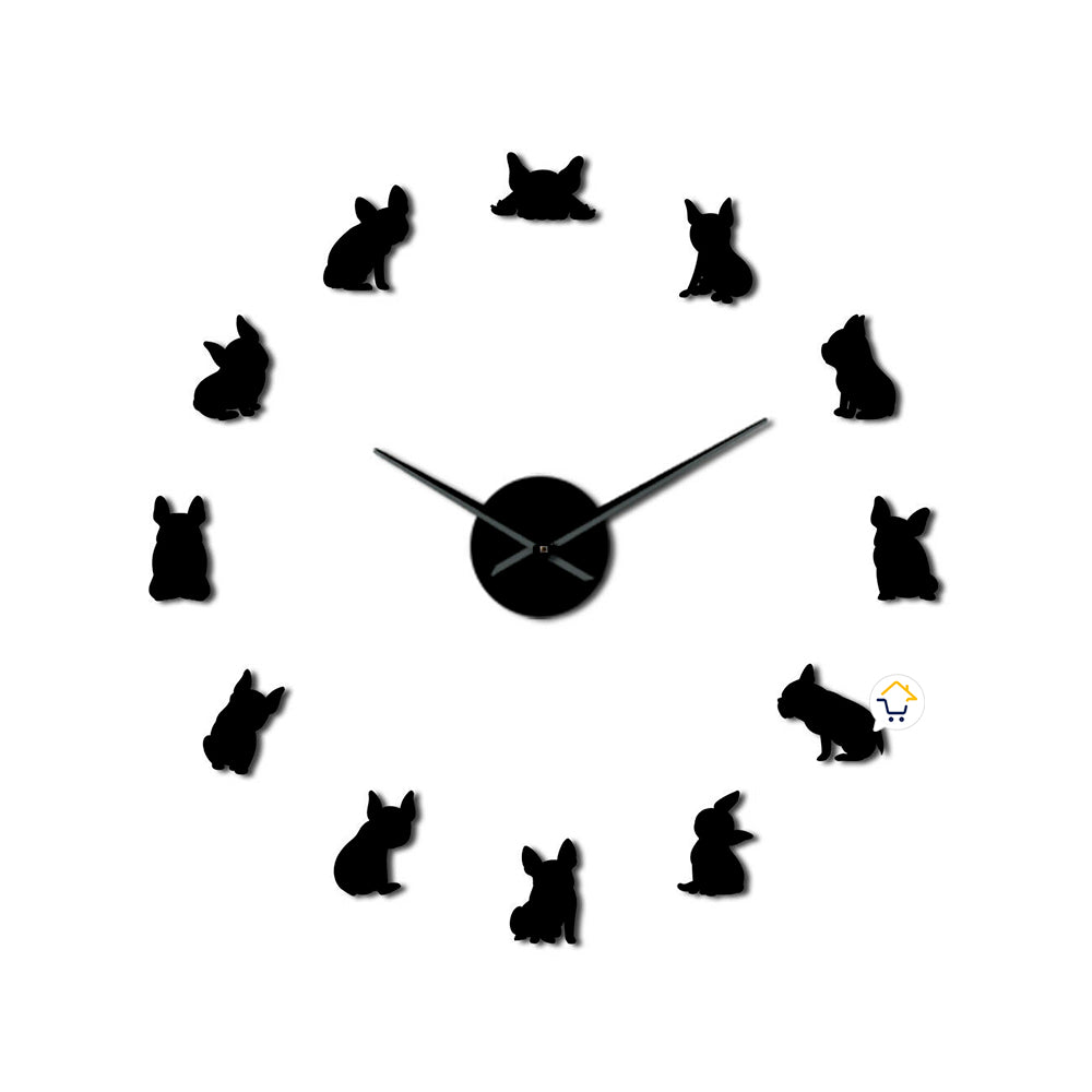 Reloj Pared 3D Decorativo Perros Acrílico Moderno JK167