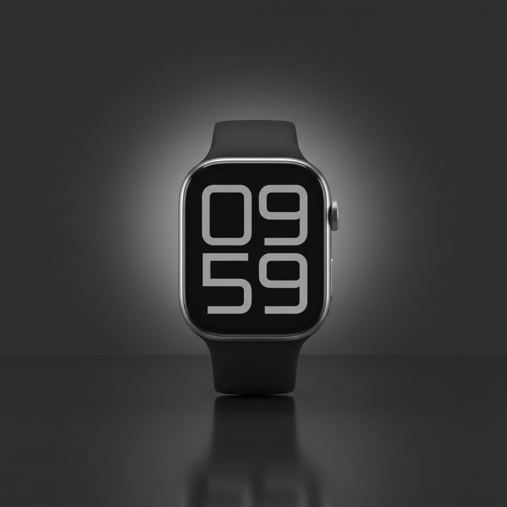 Smartwatch color negro sobre fondo oscuro premium