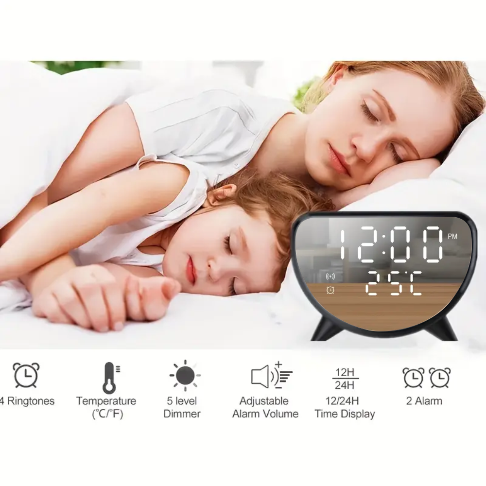 Reloj Despertador Con Base De Carga Inalambrica 15w Ay-23